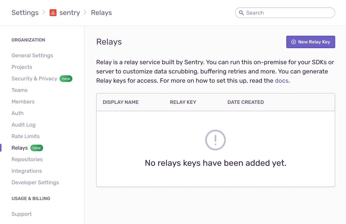 add relay key