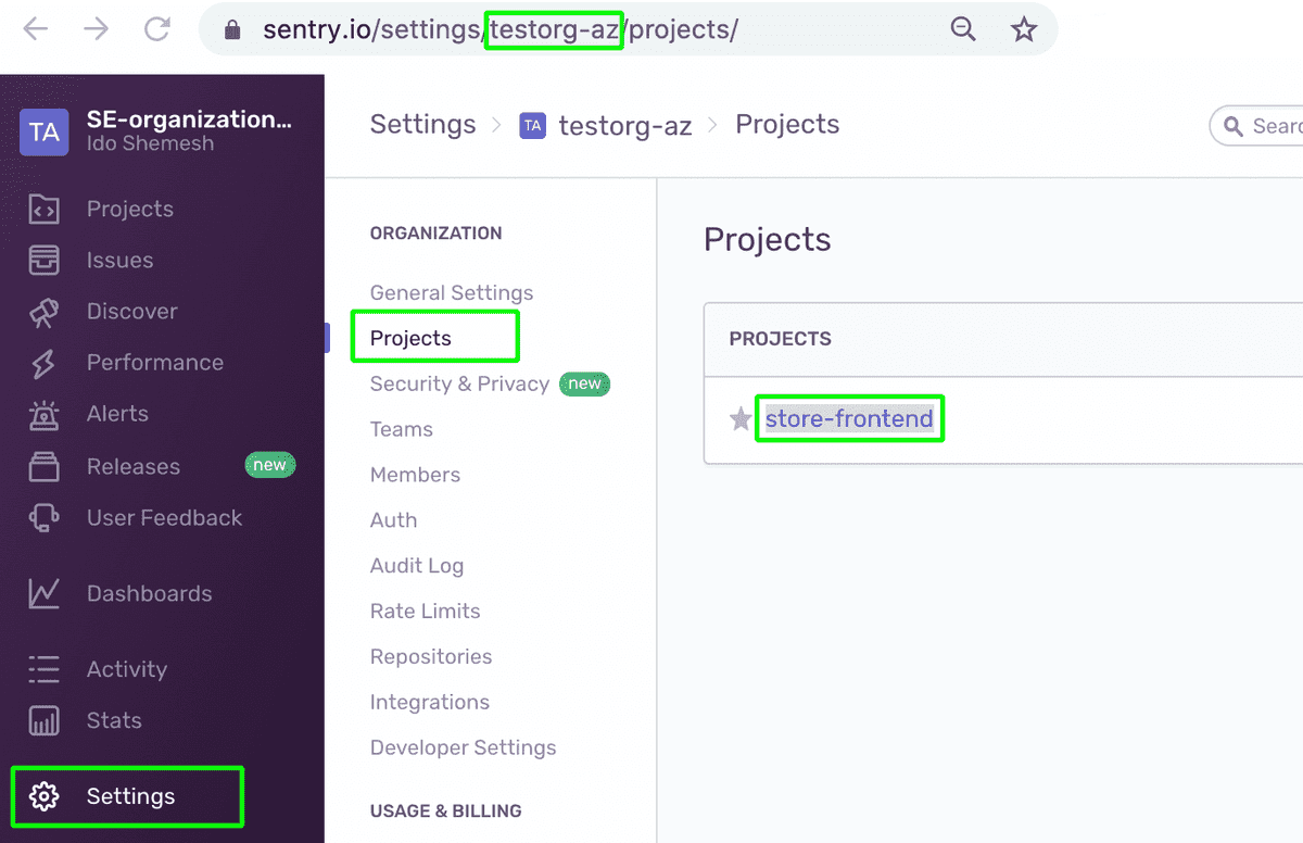 Sentry CLI variables