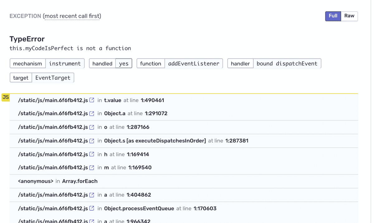 Error Stack-trace