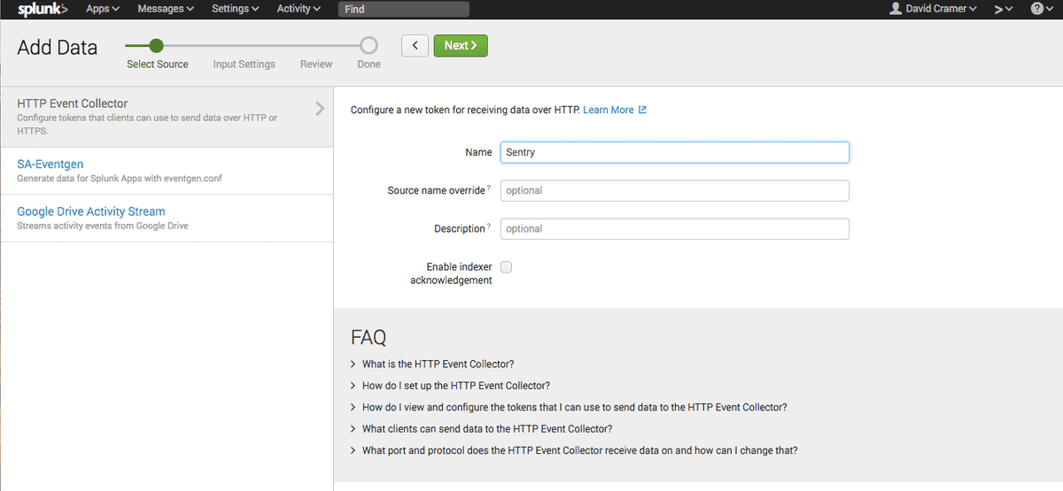 splunk new input name