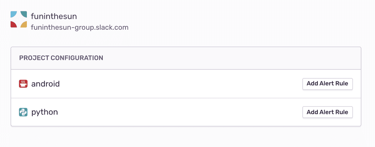 slack project configuration